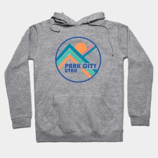 Park City Retro Circle Graphic Blue No Background Hoodie